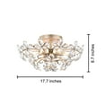 thumbnail image 3 of The Lighting Store Rosa 6-Light Brushed Silver-ish Champagne Flower Crystal Flush Mount - Brushed Silver-ish Champagne, 3 of 5