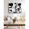 thumbnail image 4 of Black Grey Geometric Wall Art for Living Room,Canvas Picture Wall Decor for Bathroom Bedroom,Modern Abstract Art White Painting Artwork for Office Kitchen Hallway Dining Room Home Decorations 12"x16", 4 of 8
