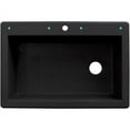 thumbnail image 3 of Transolid Radius 33in x 22in silQ Granite Drop-in Single Bowl Kitchen Sink with 3 CBD Faucet Holes, In Black, 3 of 4