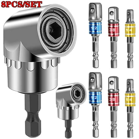 

8PCS Drill Adapter 1/4 3/8 1/2 Hex Nut Wrench Holder Kit