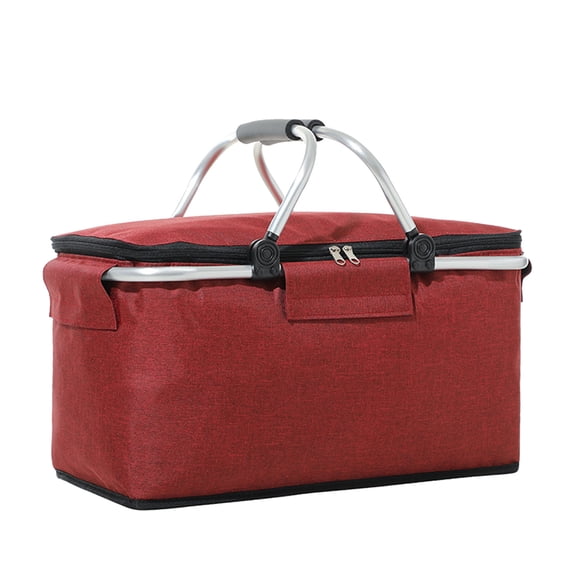 Picnic Basket,Grocery Basket,Folding Cooler Box Picnic Bag Portable Heat Preservation Food Storage Bag,Outdoor Large Capacity Picnic Bag, Camping Picnic Basket Travel Picnic Bag(G)