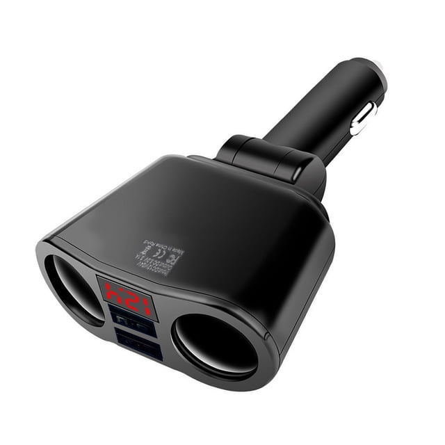 Kieccall 12V 3.1A 2-Way USB Car Lighter Socket Splitter Adapter - Dual USB Ports & Socket, Fast Charging, Daily Commutes for Multiple Devices