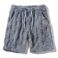 thumbnail image 3 of Men's 2Pcs Loungewear Set Checkboard Hoodies & Short Set (Grey XXL), 3 of 8