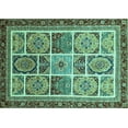 thumbnail image 1 of Ahgly Company Indoor Rectangle Abstract Turquoise Blue Modern Area Rugs, 2' x 4', 1 of 4