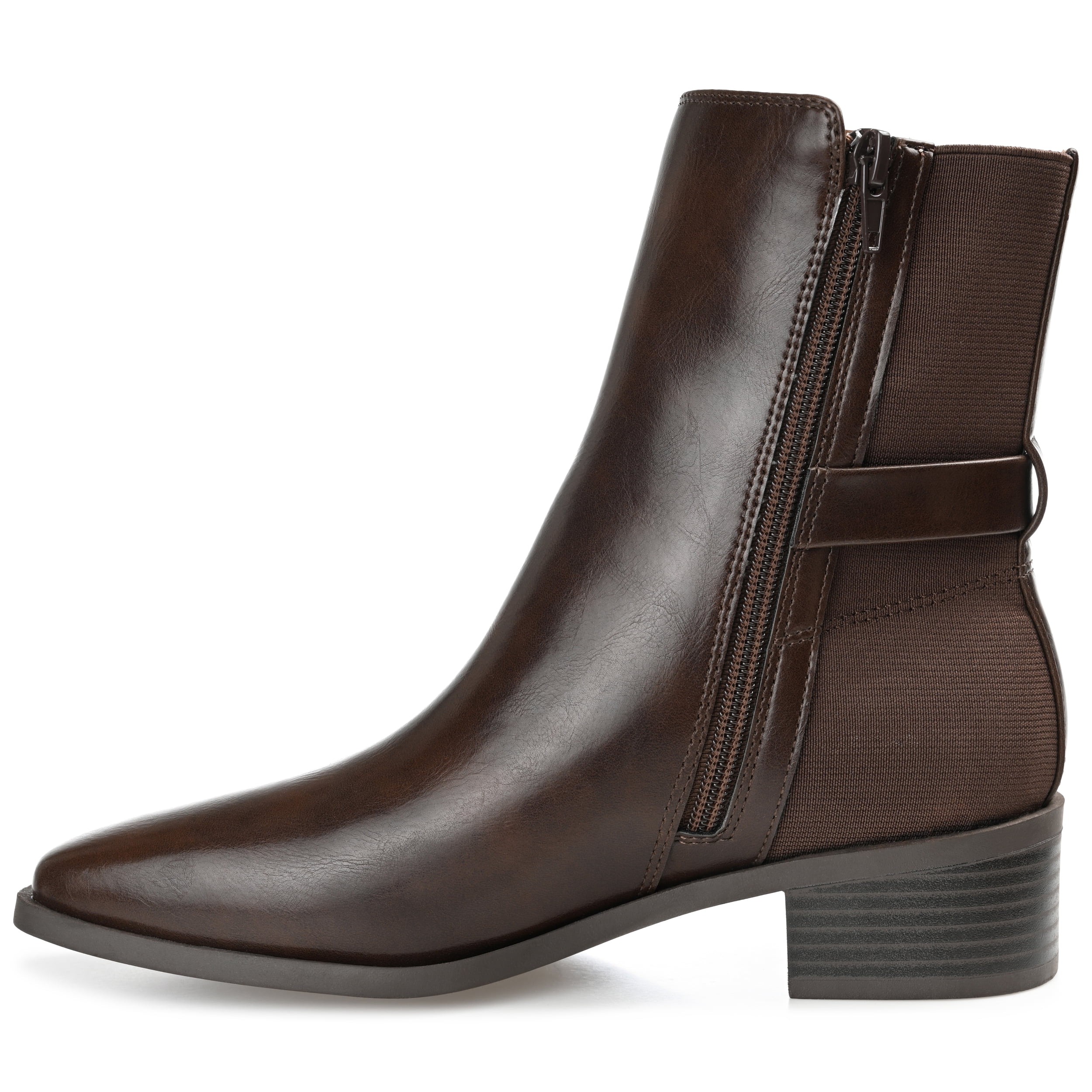 Journee Womens Aubrie Inside Zip Stacked Heel Booties, Widths Available