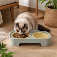 thumbnail image 6 of Double Bowl Pet Feeder 350ml Each Stays in Place for Cats and Small Dogs, Tilted Height Neck Care Removable Bowls, Stable Easy Clean Daily Feeding Station Indoor Gift, 6 of 7