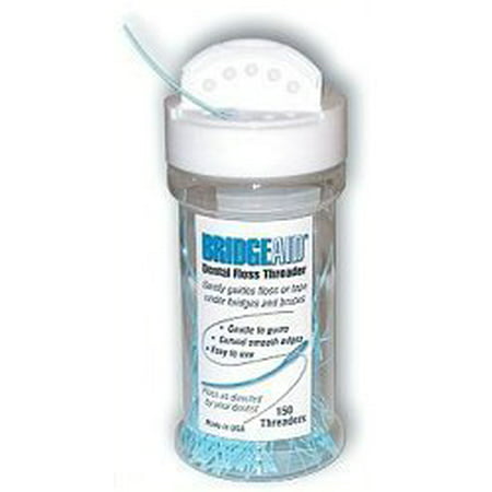 Dental Floss Threader Bottle 150, 2 Pack, Used for flossing under bridges and braces. By
