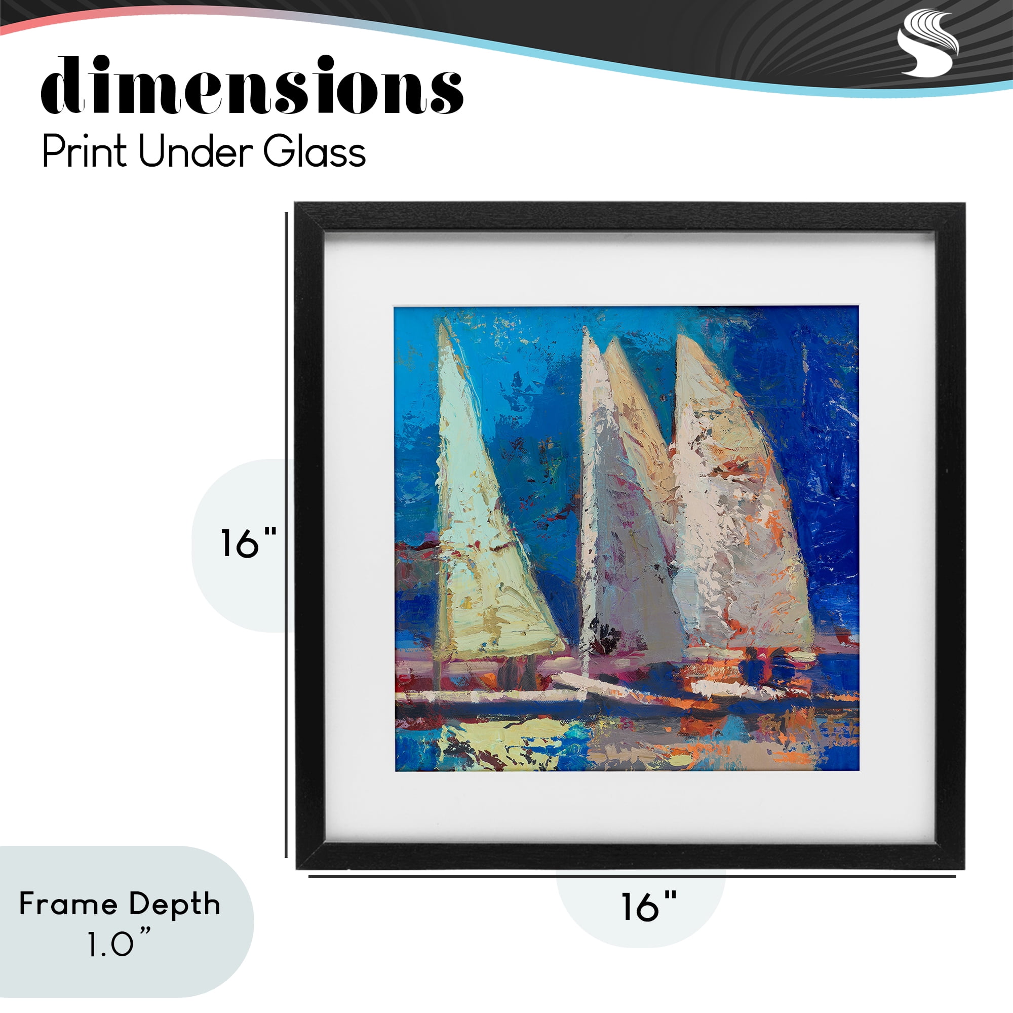 Stupell Industries A Strong Wind Sailboats Black Framed Print Under Glass, design by Beth A. Forst