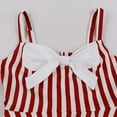 thumbnail image 4 of HKEJIAOI Liquidation Robes Décontractées pour Femmes Cadeau de Noël Mode Décontractée Sexy Été Bretelles Nœud Décoratif Panneau Rétro Robe Contrastée Rouge, 4 of 8