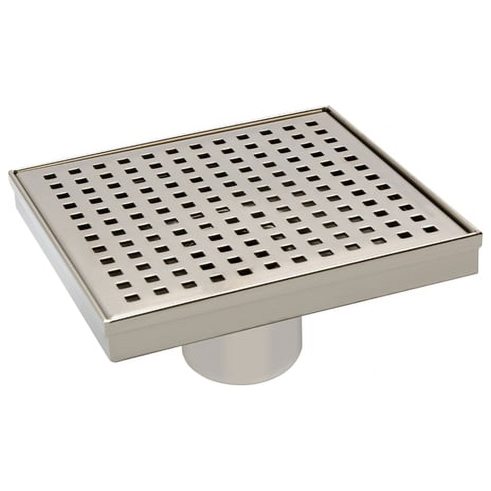 Square Shower Drain Assembly Kit with Pebbles Pattern, Polished Stainless Steel Grate Cover, WarmlyYours Pro Gen II ABS