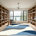 thumbnail image 2 of ODIKA 6'x9' Machine Washable Non-Slip Area Rug, Abstract Navy Blue High Traffic Rug, Blue, 1067490, 2 of 7