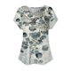 thumbnail image 2 of Mujeres Tops Casual Manga Corta V-Cuello Botón Decoración Plisado Blusa para Más Tamaño L-5xl, 2 of 3