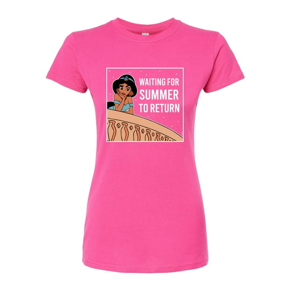 Disney Aladdin - Jasmine Waiting for Summer - Juniors Fitted Graphic T-Shirt