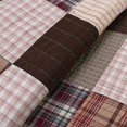 thumbnail image 2 of Cozy Line Home Fashions Brody Quilt Bedding Set, Chocolate Brown Plaid Grid Striped Real Patchwork,Reversible Coverlet, Bedspr, 2 of 2