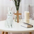 thumbnail image 4 of European Garden Style Resin Bow Rattan Sitting Rabbit Sculpture for Home and Childrens Room Easter Decoration Desktop Ornament, 4 of 6