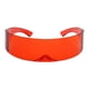 thumbnail image 1 of Gafas de sol futuristas divertidas con visera única y espejada para fiestas de cosplay rojo, 1 of 9