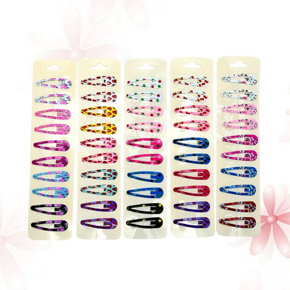 LEORX 100Pack Flower Shape Hair Clips Snap Barrettes For Girls Safe For Scalp Bright Party