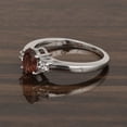 thumbnail image 3 of 7X5mm Oval Shape Garnet Gemstone 925 Sterling Silver Three Stone Women Promise Ring, 3 of 7