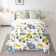 thumbnail image 2 of Manfei 7-Piece Queen Bedding Set Cute Flowers Pink Flamingo Monstera Leaf Decor For Girls, 2 of 8