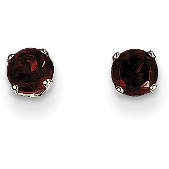 Primal Gold 14 Karat White Gold Garnet 4mm Stud Earrings