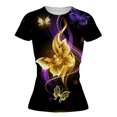 thumbnail image 4 of Puntoco - Blusa de manga corta con estampado digital de mariposa y cuello redondo para mujer Puntoco Puntoco-8345, 4 of 4
