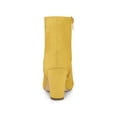 thumbnail image 4 of Unique Bargains Women's Side Zip Chunky Heel Ankle Boots Yellow US 8, 4 of 8