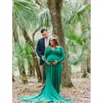 thumbnail image 5 of Ketyyh-chn99 Maternity Dress 2024 Summer Womens Maternity Off Shoulders Long Sleeve Photography Pregnants Solid Princess Dress Green,L, 5 of 5