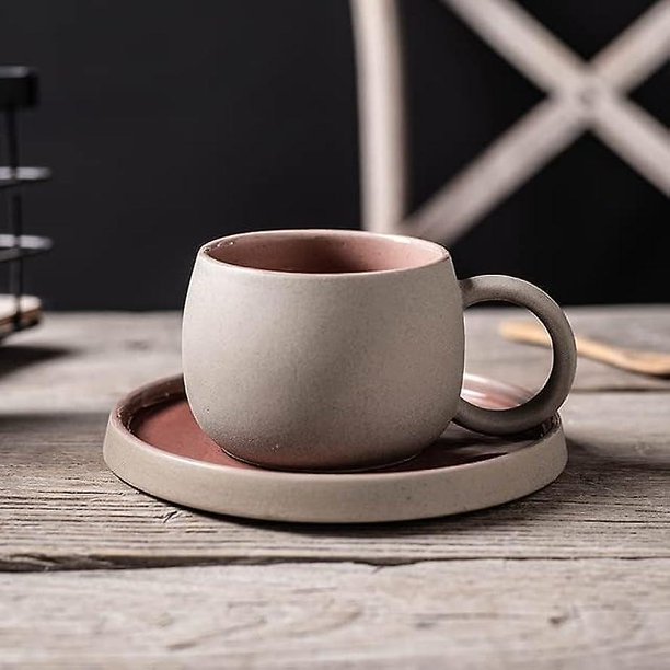 Exquisito juego de cerámica hecho a mano, taza de café, té de la tarde de oficina de alta gama