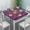 thumbnail image 3 of Square Tablecloth with Elastic Edges 36 * 36 Inch Pioneer Waterproof Flower Wallpaper Table Cover Washable Indoor and Outdoor for Party Kitchen Dinner Banquet Patio Picnic, 3 of 6