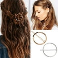 thumbnail image 4 of Apuakthei Pinzas para el cabello minimalistas doradas y plateadas, juego de pinzas para el cabello huecas con plumas delicadas, horquillas para el cabello con plumas, pasador geométrico, accesorios, 4 of 7