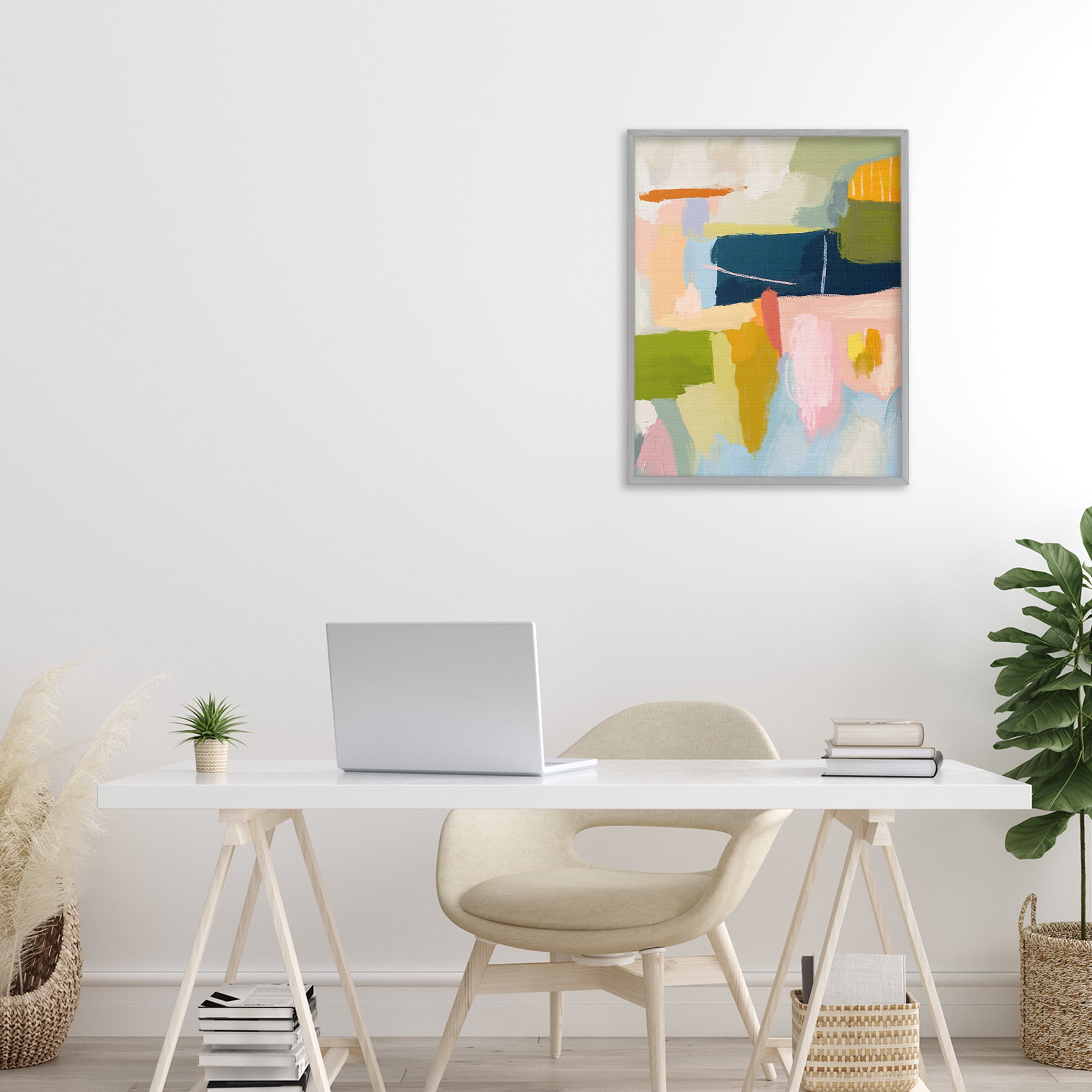 Stupell Industries Pastel Wonder Smattering Gray Framed Giclee Art, design by Lisa Nohren