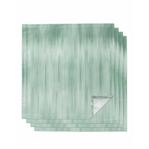 Green Cloth Napkins Set of 4 Reusable Dinner Napkins, Modern Abstract Art Ombre Striped Cocktail Napkin Washable Table Napkins for Wedding/Holiday Party/Baby Shower 20"x20"