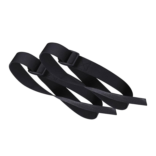 harper 4-Piece Rowing Machine Foot Straps, Multi-Purpose, Adjustable Bands, Replacement Black 2pcs