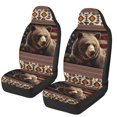 thumbnail image 4 of Binienty Brown Bear Car Seat Covers Set of 2 Universal Thin Car Front Seat Covers Vehicle Interior Cushion Protector Navajo Aztec Automotive Accessories for Most Car Auto SUV Sedan Truck, 4 of 7