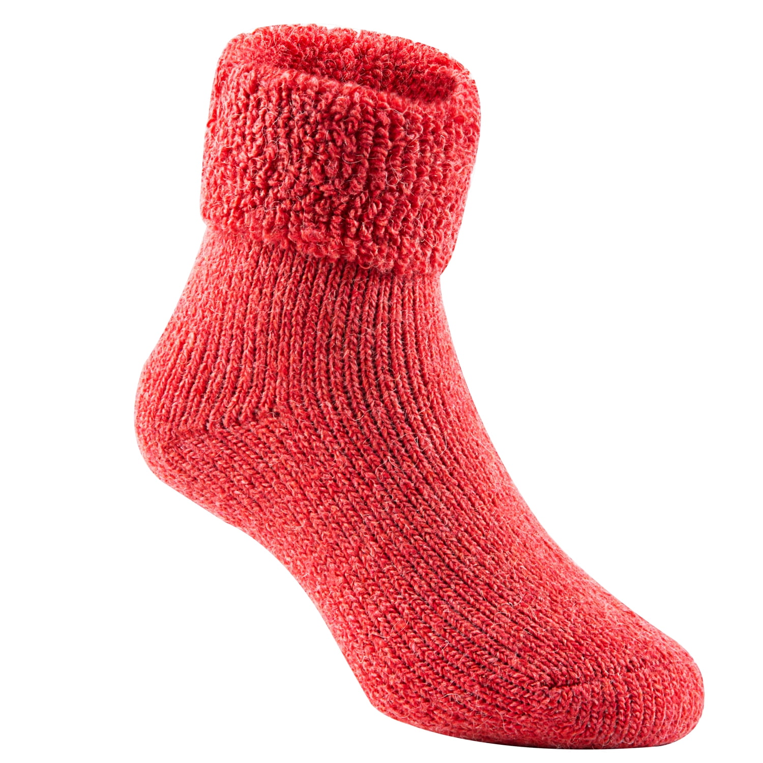 Lian LifeStyle 3 Pairs Father-Mother-Son Extra Thick Wool Boot Socks Crew Plain LK01+LK02+LK03 (Red) (2Y-5Y)