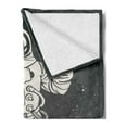 thumbnail image 2 of Outer Space Soft Flannel Fleece Blanket, Pop Art Astronaut Saluting with Speech Bubble Comet Adventure Traveler, Cozy Plush for Indoor and Outdoor Use, 50" x 60", Charcoal Grey Dust, by Ambesonne, 2 of 5
