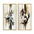 thumbnail image 2 of Designart "White Orchid on Golden Beige Canvas I" Orchid Framed Wall Art Set Of 2 - White Floral Frame Gallery Set For Office Decor, 2 of 7