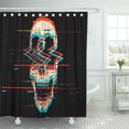 thumbnail image 1 of ABPHQTO Blue Horror Digital Glitch Screaming Skull Green Scary Video Abstract Cortina de ducha 150x180 cm, 1 of 1