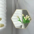 thumbnail image 2 of Espejo hexagonal para colgar en la pared, decoración geométrica dorada con cadena para baño, dormitorio y sala de estar., 2 of 5