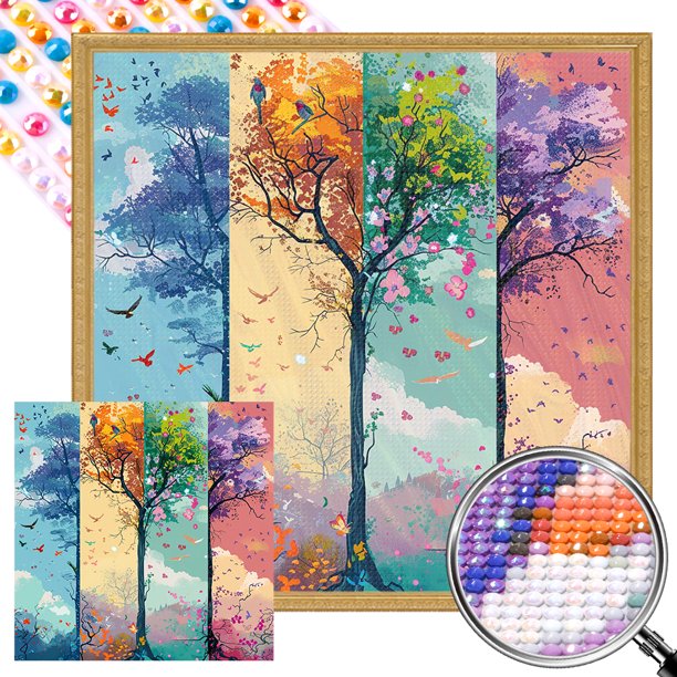 5D DIY Taladro Cuadrado AB Parcial Estaciones 55x55cm