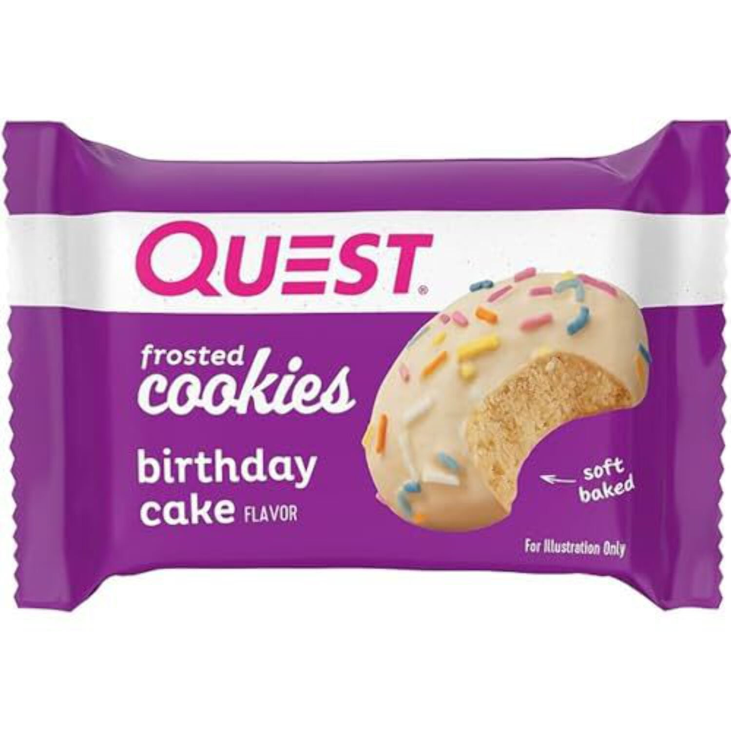 (6 pack) Quest Frosted Protein Cookies, Low Carb, Gluten-Free, Birthday Cake, 8 Count