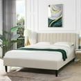 thumbnail image 3 of Sandy Wilson Home Aspen Tête de Lit Moderne Capitonnée Lit Plateforme Grand Beige Français, 3 of 16