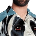 thumbnail image 5 of Spotted Dog Men's Casual Printed Poplin Short Sleeve Button Down Beach Shirt with Spread Collar Top, 5 of 6