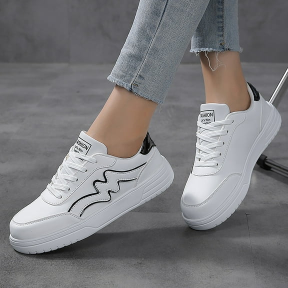 XIMIN Women's Platform Fashion Sneakers Thick Sole Suede Genuine Leather Classic Rubber Gum Sole Low Top Casual Walking Hiking Shoes Footwear