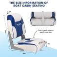 thumbnail image 2 of Luku Boat Seats Low Back, Fold-Down Fishing Boat Chair for Sightseeing Boat, Speedboat, Canoe, 2 Seats, 2 of 7