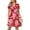 Floral Red Pink, variant on Womens Summer Floral Mini Dress Trendy Ruffle Short Sleeve V Neck Flowy A Line Short Beach Dresses