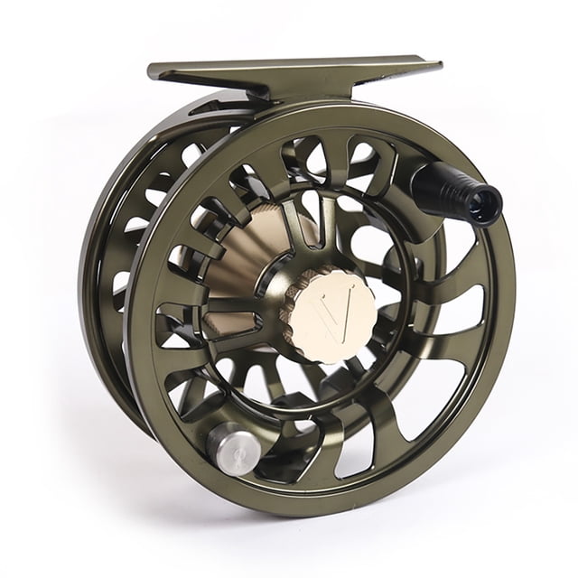 Soidarity Carrete de pesca con mosca 5/7, carrete de pesca con mosca portátil cambiado a mano, aparejo de rueda giratoria de aluminio, carretes de mar de Pescar Negro Soidarity OD026076-02