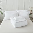 thumbnail image 5 of Davulos White Queen Comforter Set Seersucker 7 Pieces, All Season Luxury Boho Bed in a Bag for Bedroom, Shabby Chic Bedding Set with Comforters, Sheets, Pillowcases & Shams, 5 of 7