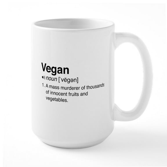 CafePress - Funny Vegan Definition Mugs - 15 oz Ceramic Large White Novelty Mug