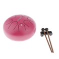 thumbnail image 1 of Mini tambor de lengua de material acero de 8 tonos de 6 pulgadas Instrumento de percusión con llave F Tambor de mano con mazos de tambor de 2 piezas Rosado Gloria Tambor de lengüeta de acero, 1 of 8
